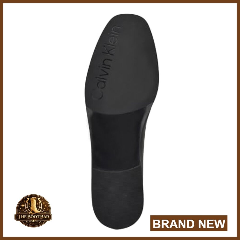 Leather Loafers Slip-On Square Toe Flat Heel Walking Shoes - Picture 4 of 6